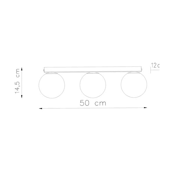 Čierne stropné svietidlo so skleneným tienidlom ø 12 cm Umerta – Sollux-image-4