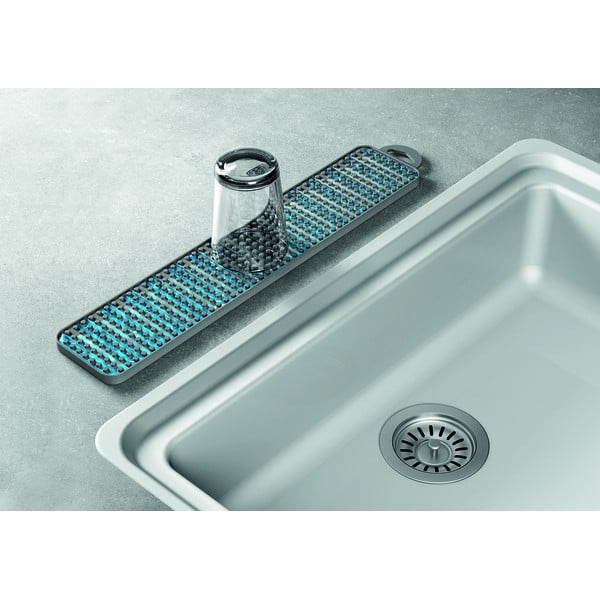 Sivá plastová odkvapkávacia podložka na riad 42x8 cm Gravity – Metaltex-image-4