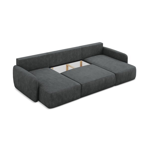 Tmavosivá ženilková rozkladacia/s úložným priestorom rohová pohovka (do tvaru "U") Lilo – Makamii-image-3