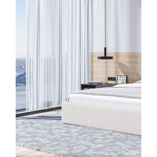 Béžová čalúnená dvojlôžková posteľ s úložným priestorom s roštom 180x200 cm Bufo - MESONICA-image-4