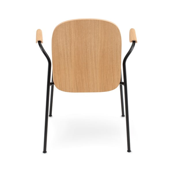 Koňakovohnedé/v prírodnej farbe jedálenské stoličky v súprave s podrúčkami/stohovateľné 2 ks v dekore duba Book – Gazzda-image-3