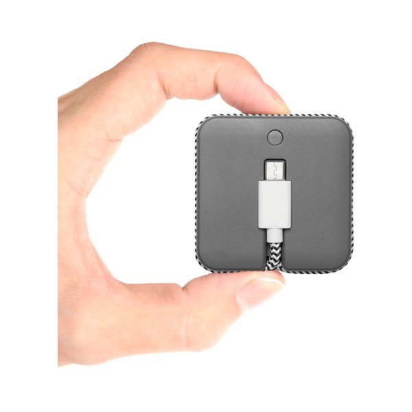 Sivá powerbanka s nabíjacím Micro USB káblom Native Union Jump Cable, dĺžka 45 cm-image-3