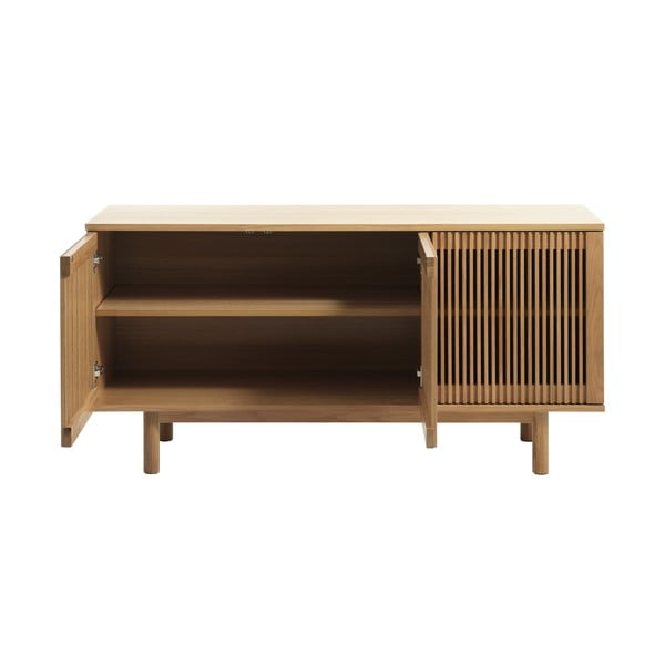 Nízka komoda v dekore duba v prírodnej farbe 143x70 cm Tiber – Unique Furniture-image-4