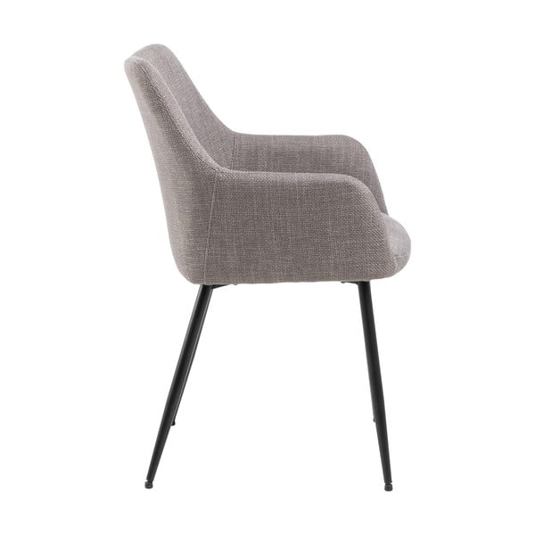 Svetlosivé čalúnené jedálenské kreslá v súprave s podrúčkami 2 ks Lizzy – Actona-image-3