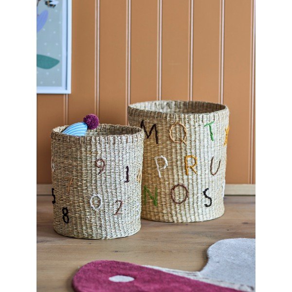 Detské koše na hračky z morskej trávy v prírodnej farbe v súprave 2 ks ø 35x38 cm Dinne – Bloomingville Mini-image-2