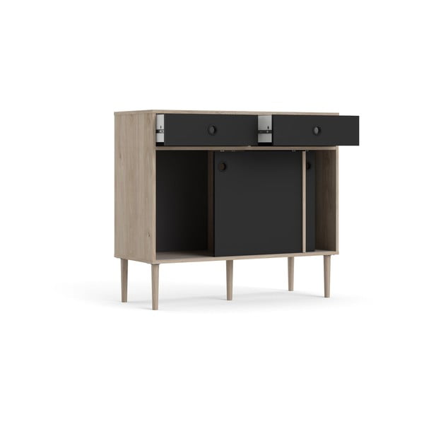 Čierna komoda s rámom v dubovom dekore Tvilum Rome, 99 x 88 cm-image-4