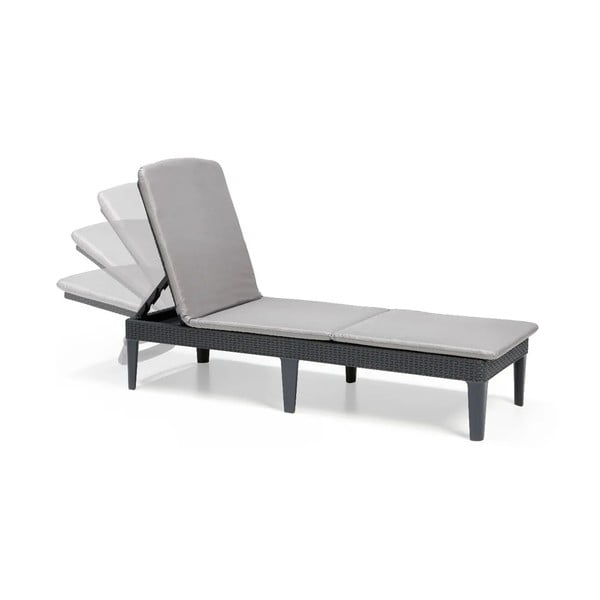 Tmavosivé plastové záhradné ležadlo Jaipur – Keter-image-2