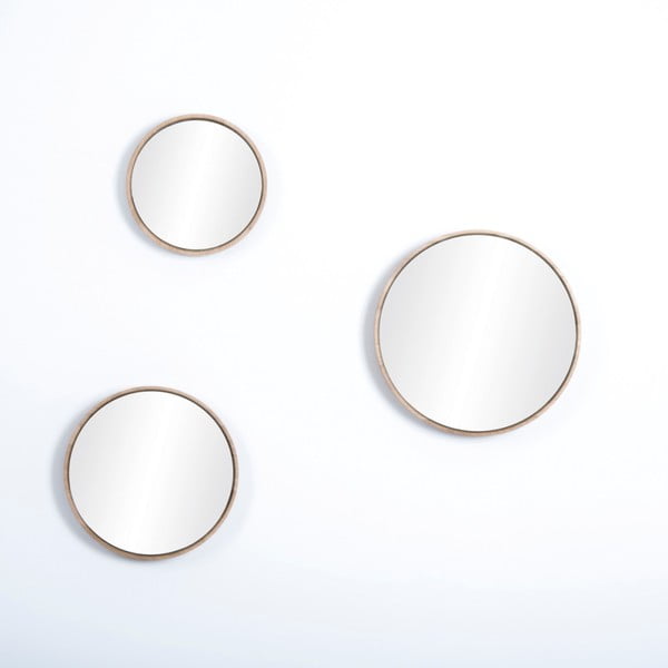 Nástenné zrkadlo s rámom z masívneho dubového dreva Gazzda Look, ⌀ 32 cm-image-2