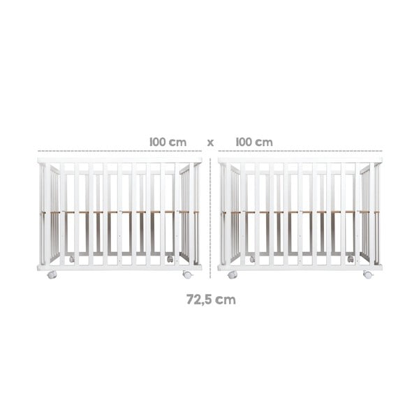 Biela detská ohrádka 100x100 cm Little stars – Roba-image-3