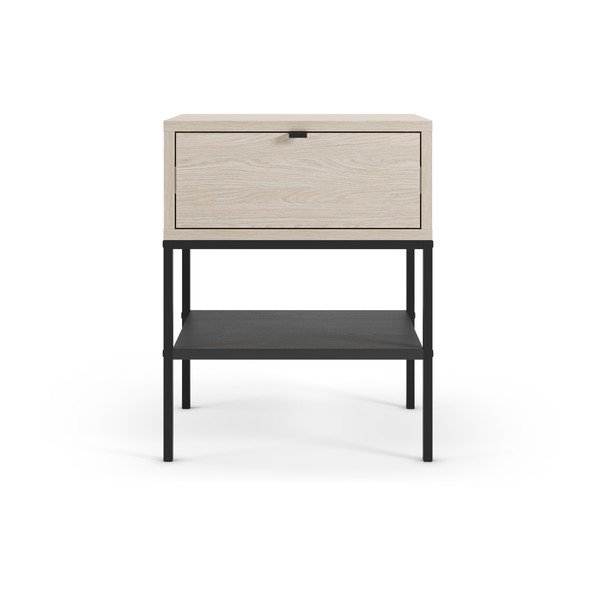 Matný nočný stolík s poličkami v svetlo prírodnej farbe Sali – Marckeric-image-2