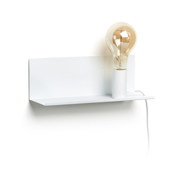 Biele nástenné svietidlo s poličkou Hannah - Kave Home