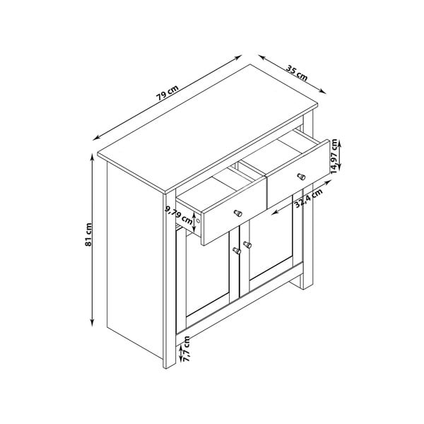 Nízka komoda v dekore duba v sivo-prírodnej farbe 79x81 cm Emerald – Støraa-image-3