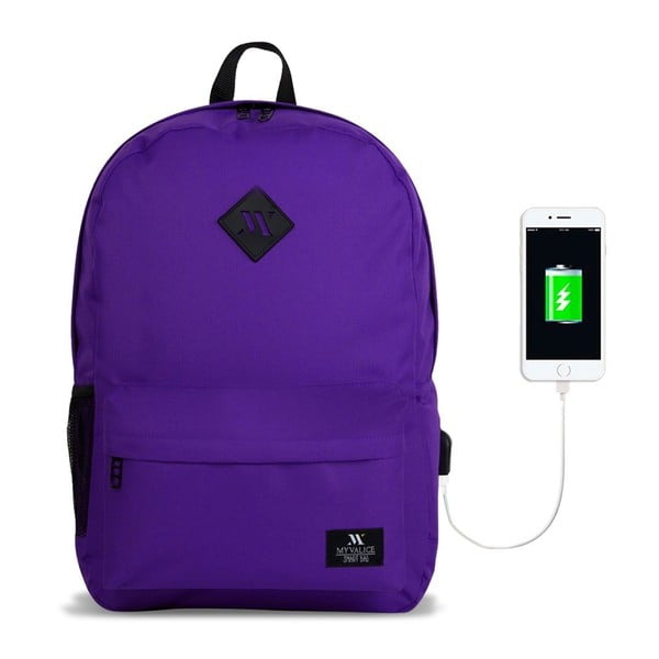 Fialový batoh s USB portom My Valice SPECTA Smart Bag-image-1