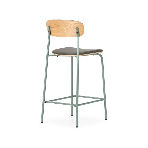 Tmavozelené čalúnené barové stoličky v súprave 2 ks (výška sedadla 65,5 cm) Saula – Marckeric-image-4