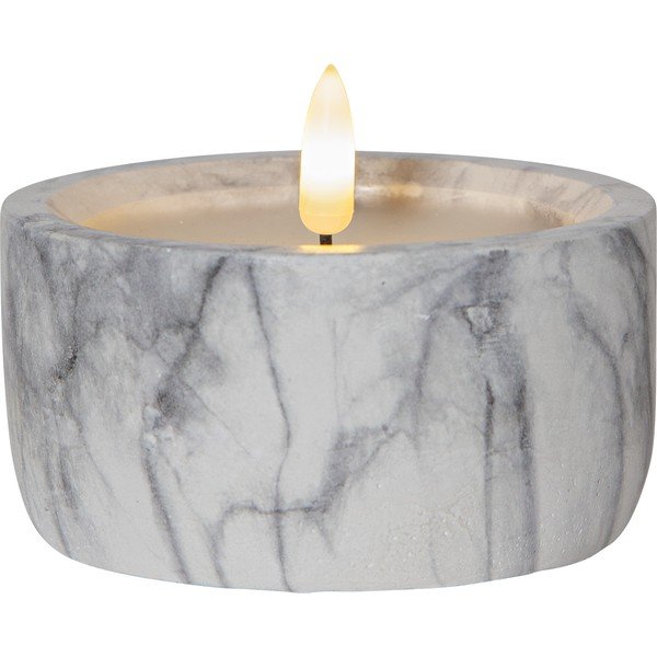Sivo-biela betónová LED sviečka Star Trading Flamme Marble, výška 7,5 cm