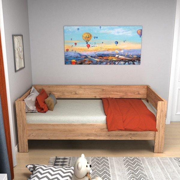 Jednolôžková posteľ v prírodnej farbe 90x190 cm Malina - Kalune Design-image-1