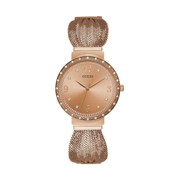 Dámske hodinky v ružovozlatej farbe s antikoro remienkom Guess W1083L3