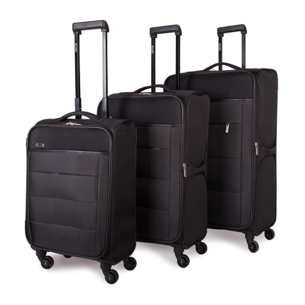 Sada 3 čiernych cestovných kufrov na kolieskach Arsamar Davis

