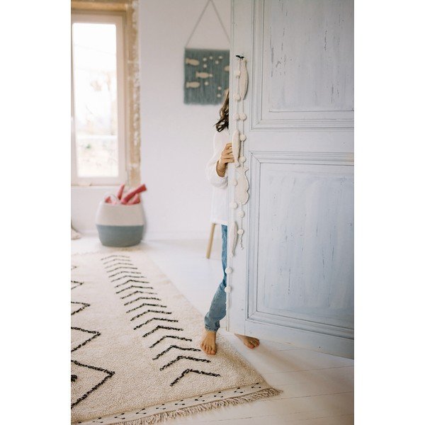 Krémový prateľný ručne tkaný bavlnený koberec 170x240 cm Bereber Rhombs – Lorena Canals-image-4