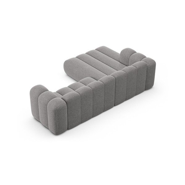 Sivá ženilková rohová pohovka (ľavý roh/s leňoškou) Lupine – Micadoni -image-3