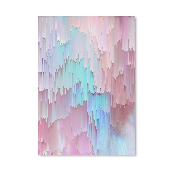 Plagát Americanflat Light Blue And Pink Glitches, 30 × 42 cm