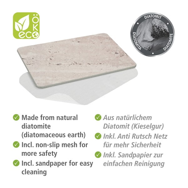 Svetlohnedá kúpeľňová predložka z kremeliny 39x60 cm Puna – Wenko-image-3