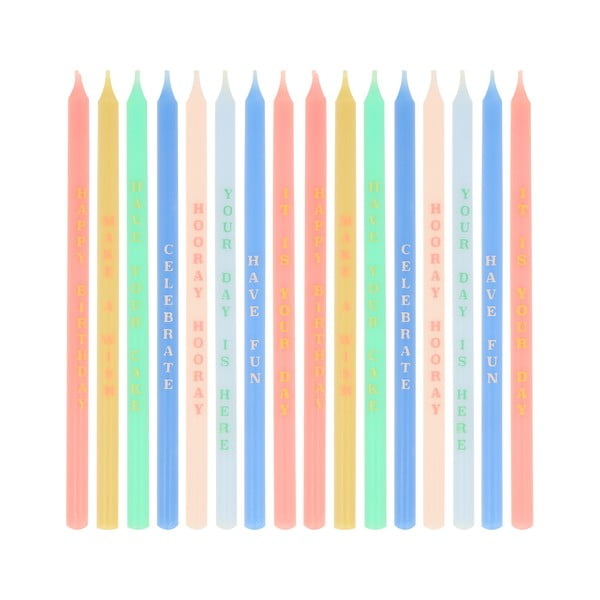Tortové sviečky v súprave 16 ks Birthday Phrases – Meri Meri-image-2