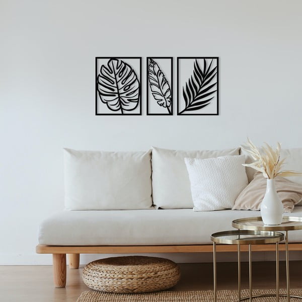 Kovová nástenná dekorácia 80x38 cm Leaf – Wallity-image-1