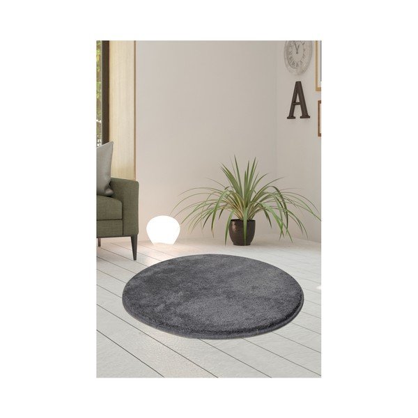Sivý koberec Milano, ⌀ 90 cm