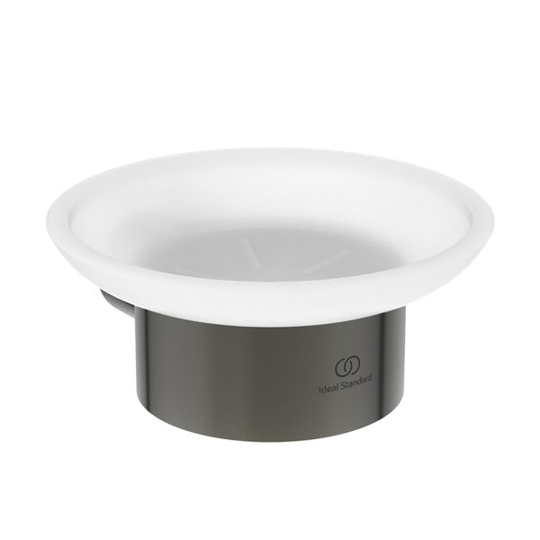 Antracitová nástenná kovová nádobka na mydlo Conca – Ideal Standard