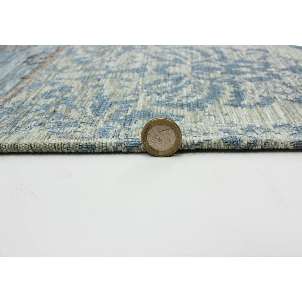 Modrosivý koberec Flair Rugs Patchwork Chenille Duck Egg, 120 × 170 cm-image-2