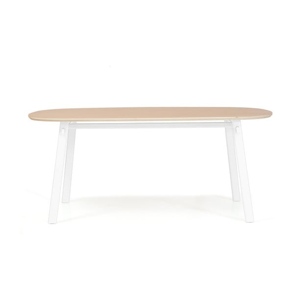Biely jedálenský stôl z dubového dreva HARTÔ Céleste, 180 × 86 cm