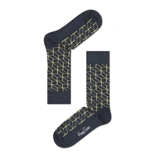 Ponožky Happy Socks Yellow Geometry, veľ. 36-40