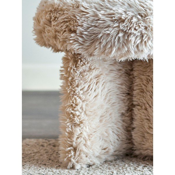 Béžový taburet z umelej kožušiny Frikka – Bloomingville-image-3