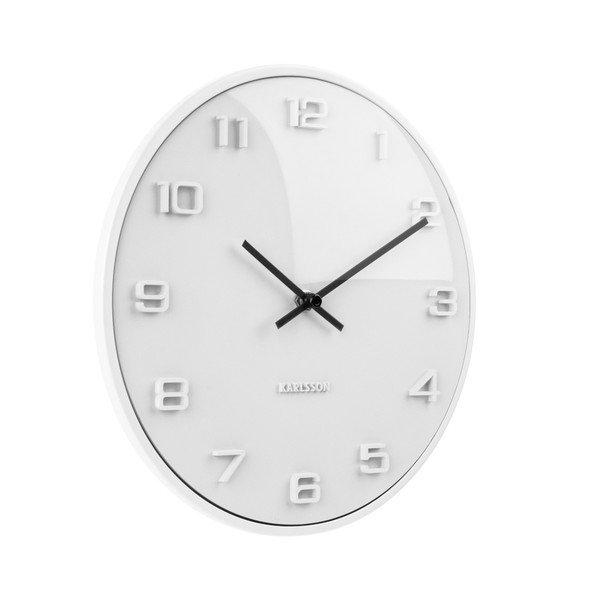 Biele nástenné hodiny Karlsson Elevated, ⌀ 25 cm-image-1
