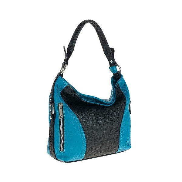 Modro-čierna kožená kabelka Pitti Bags Erin-image-4