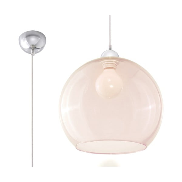 Béžové závesné svietidlo so skleneným tienidlom ø 30 cm Bilbao – Nice Lamps