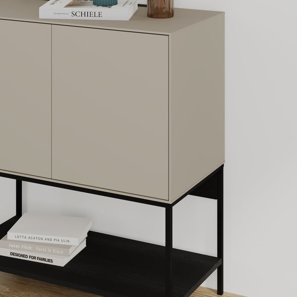 Čierno-krémová skrinka 80x90x40 cm Amira – Marckeric-image-4