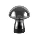 Sivá LED stolová lampa so skleneným tienidlom (výška  18 cm) Dooley – Reality