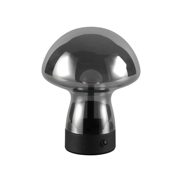 Sivá LED stolová lampa so skleneným tienidlom (výška  18 cm) Dooley – Trio