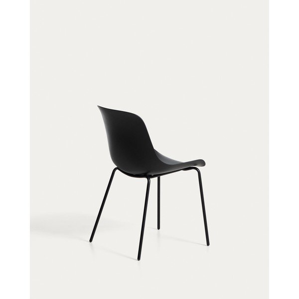 Čierna plastová záhradná stolička Altea – Kave Home-image-1