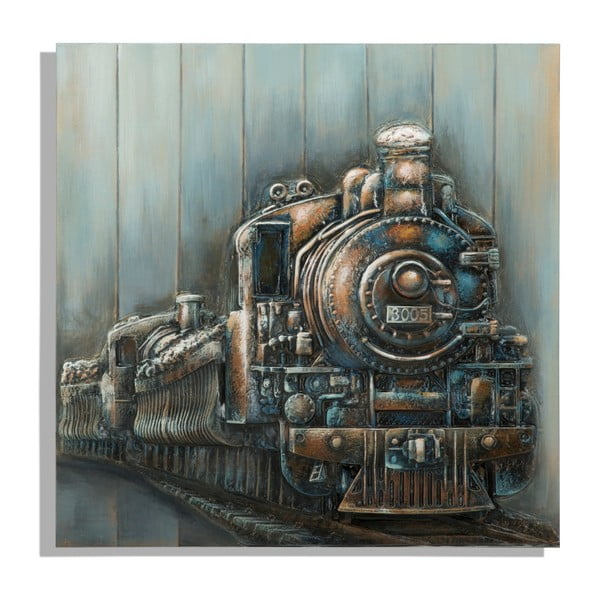 Ručne maľovaný obraz Mauro Ferretti Train, 80 × 80 cm