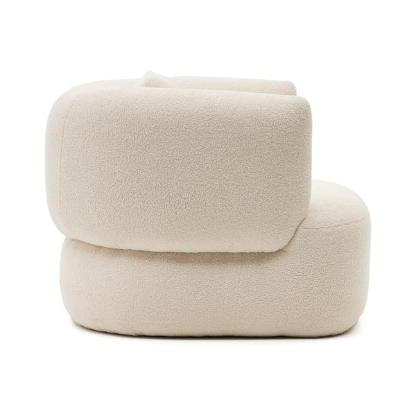 Krémové kreslo z textílie buklé Martina – Kave Home-image-3