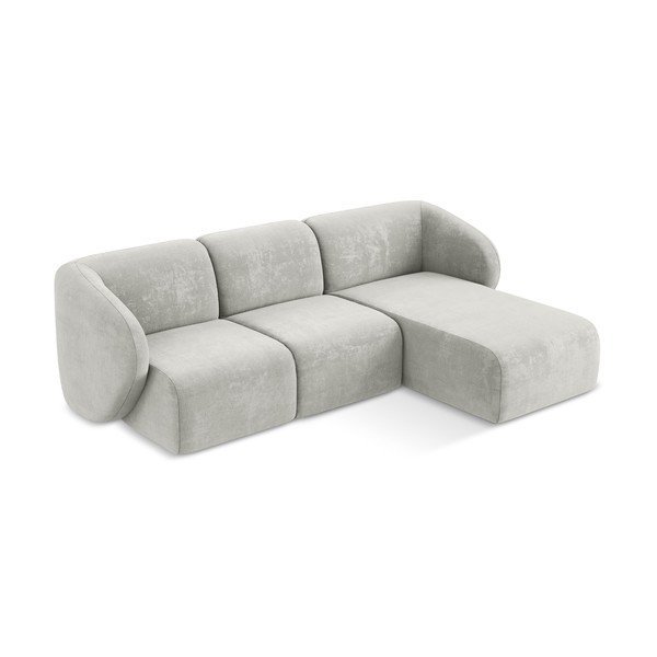 Svetlosivá ženilková rohová pohovka (pravý roh/s leňoškou) Lani – Makamii-image-2