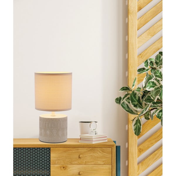 Béžová stolová lampa s textilným tienidlom (výška  26 cm) Dina – Candellux Lighting-image-1
