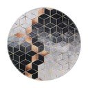 Čierno-biely umývateľný okrúhly koberec ø 100 cm – Vitaus