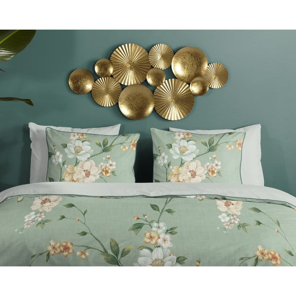 Zelené obliečky na jednolôžko/predĺžené z bavlneného saténu 140x220 cm Sizena – Descanso-image-2