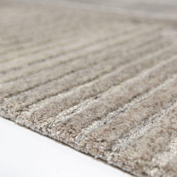 Sivobéžový ručne tkaný vlnený behúň 80x300 cm Lira  – Flair Rugs-image-2