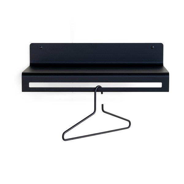 Čierny kovový nástenný vešiak s poličkou 60 cm Sway – Spinder Design-image-4