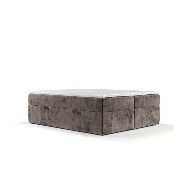 Hnedá boxspring posteľ s úložným priestorom 200x200 cm Yoko – Maison de Rêve